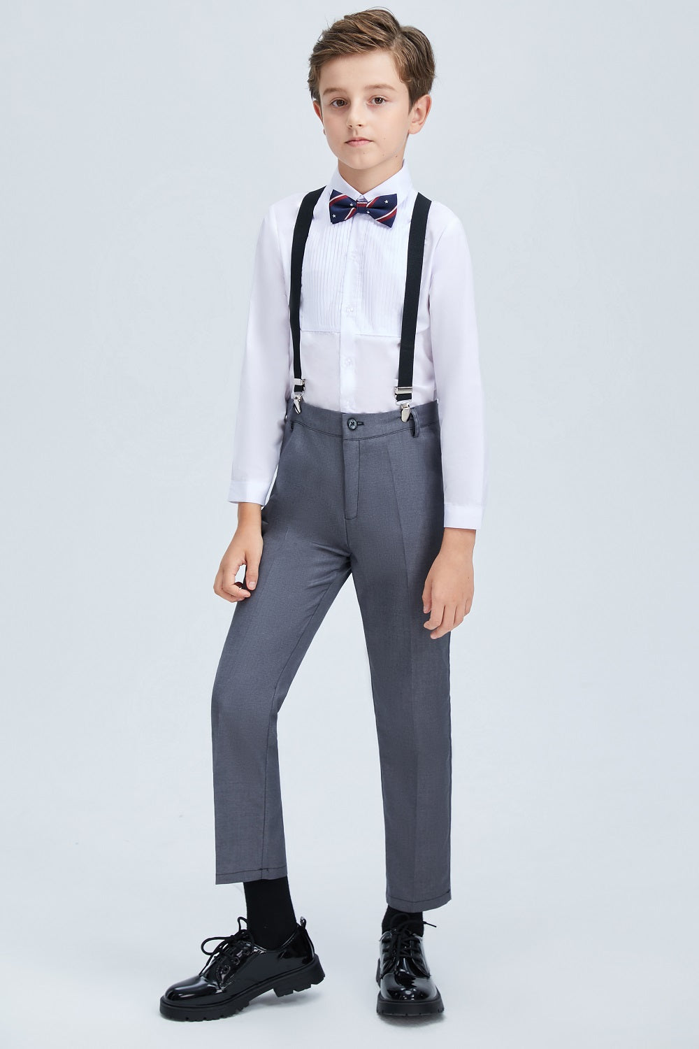 ly1686 Grey Formal Classic 5 Piece Boys Suits