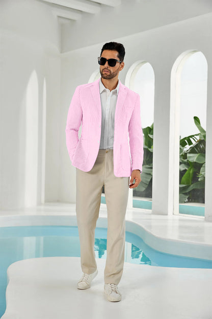 ly1111 Seersucker Striped Men's Summer Blazer