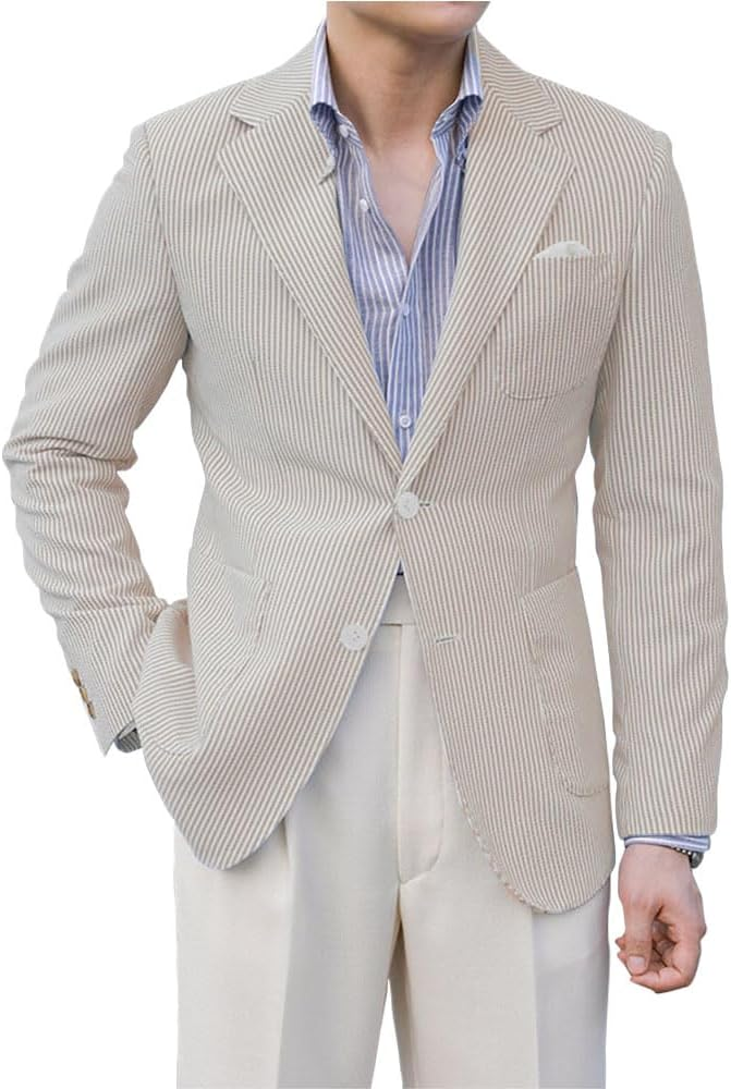 ly1132 Light Summer Seersucker Leisure Men Jacket