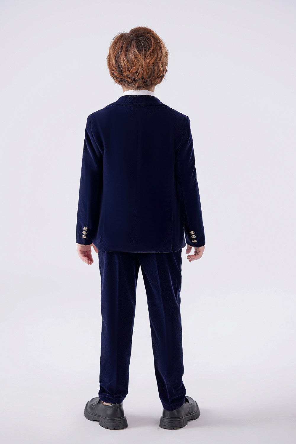 ly1597 Navy Velvet 5 Piece Boy's Formal Boys Suits