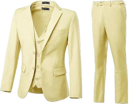 ly1702 Two Button Wedding 3 Pieces Slim Fit Men Suits (MORE COLORS+)