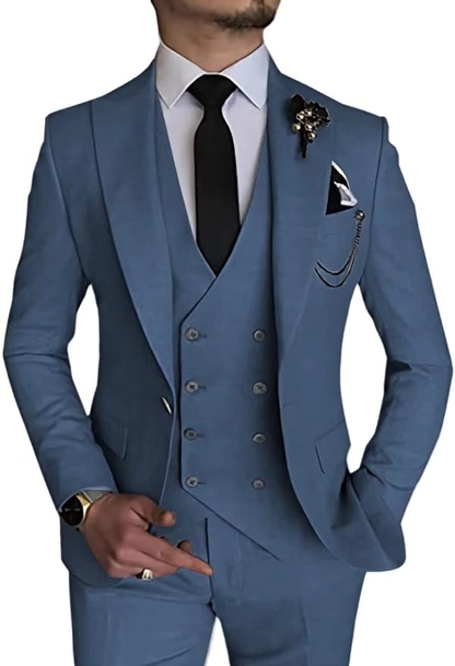 ly1170 Double Breasted Suit One Button 3 Piece Men's Suit