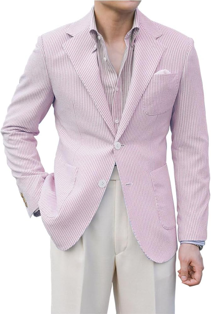 ly1132 Light Summer Seersucker Leisure Men Jacket