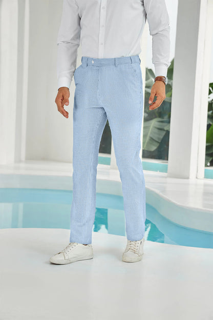 ly1112 Seersucker Striped Men's Summer Pants