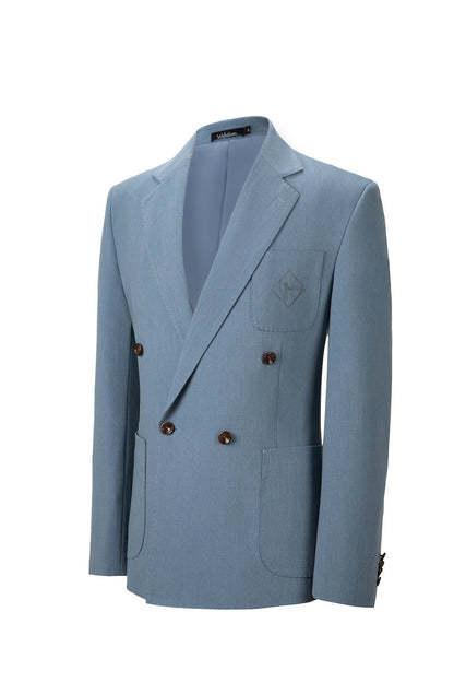 ly1101 Double Breasted Blue Men's Two Button Blazer