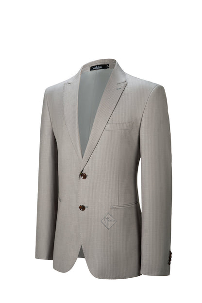 ly1057 Grey Solid Color Men's Two Button Stripe Blazer