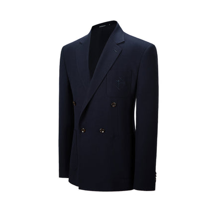 ly1108 Navy Blue Double Breasted Men's Two Button Blazer