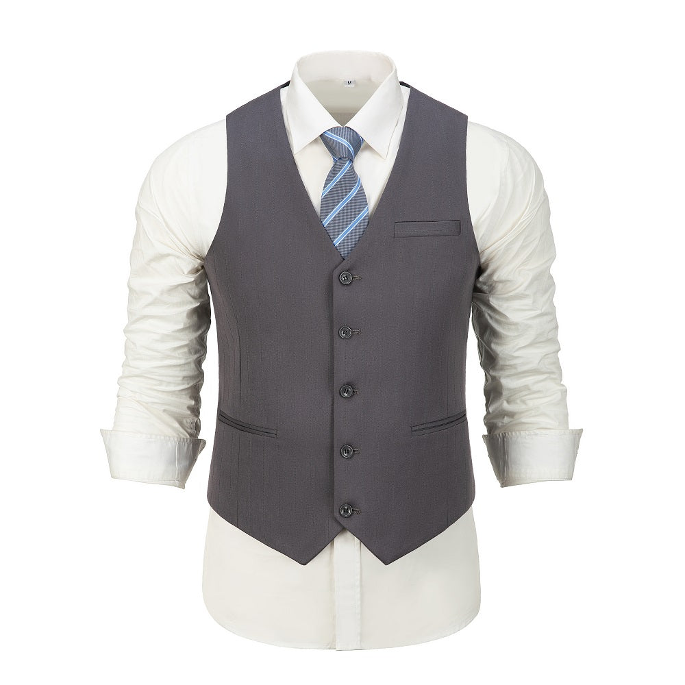 Grey Stripe Men's Vest for Party, Wedding and Business