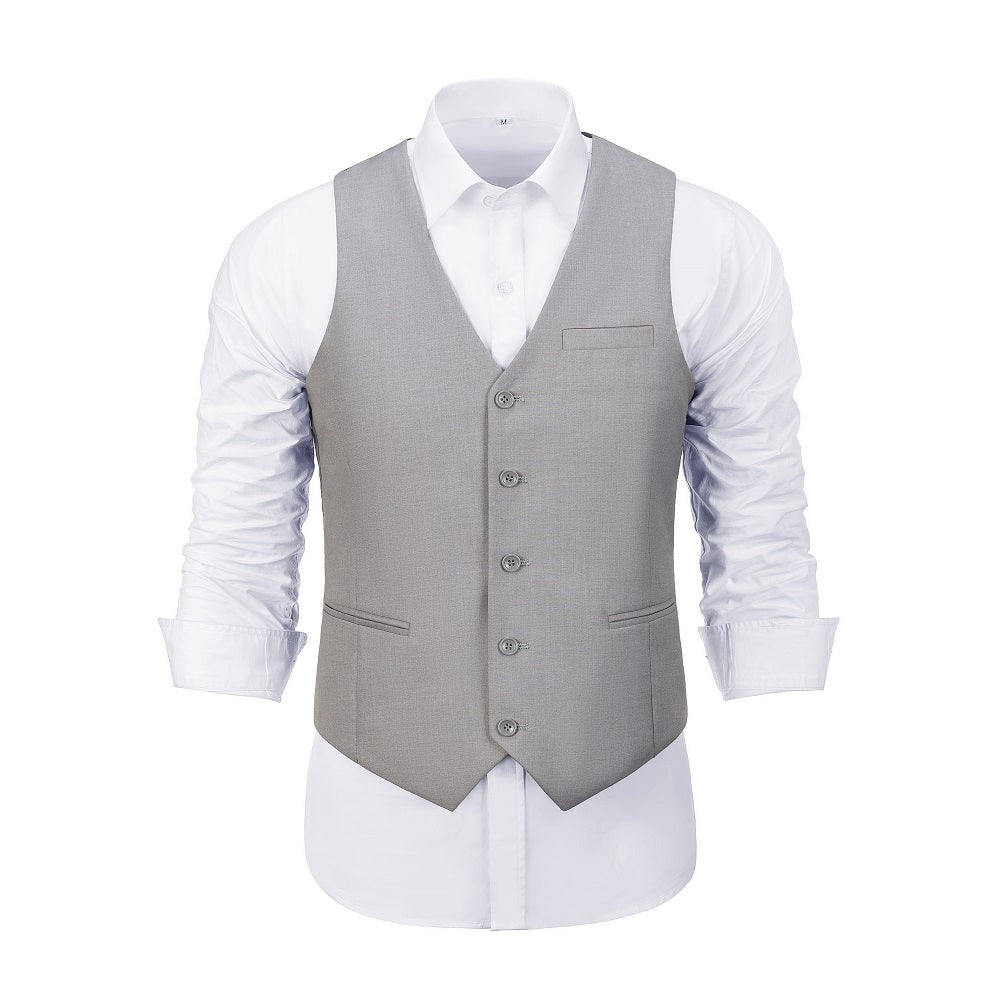 Light Grey Men's Vest for Party, Wedding and Business