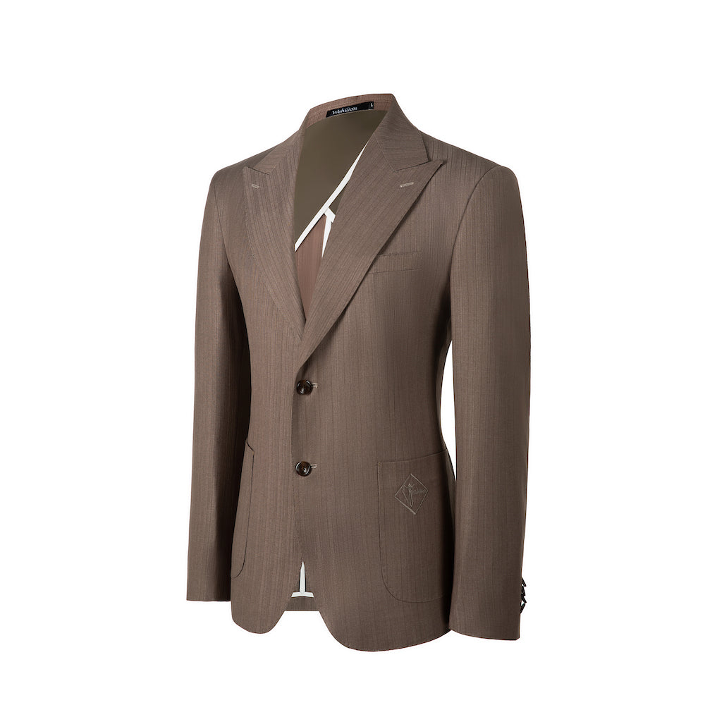 ly1058 Khaki Stripe Men's Two Button Stripe Blazer