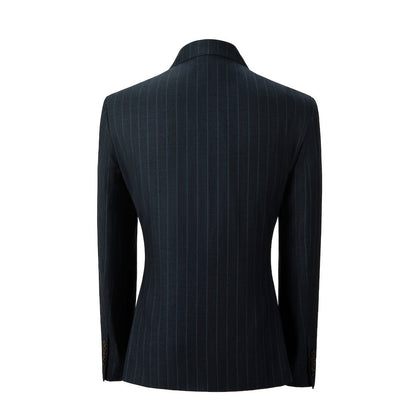 ly1102 Navy Stripe Double Breasted Men's Two Button Stripe Blazer