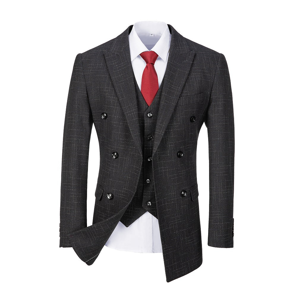 ly1302 Plaid Men's 3 Piece Slim Fit Suit Set (MORE COLORS+)