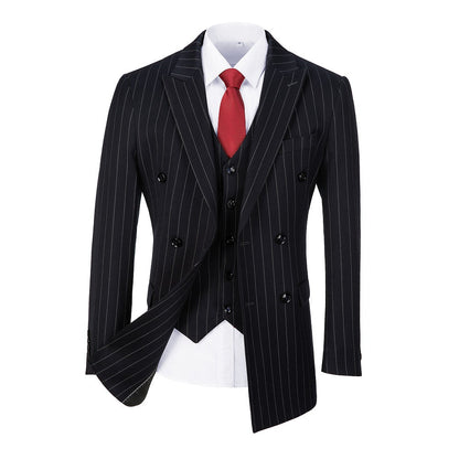 ly1307 Navy Stripe Men's 3 Piece Set