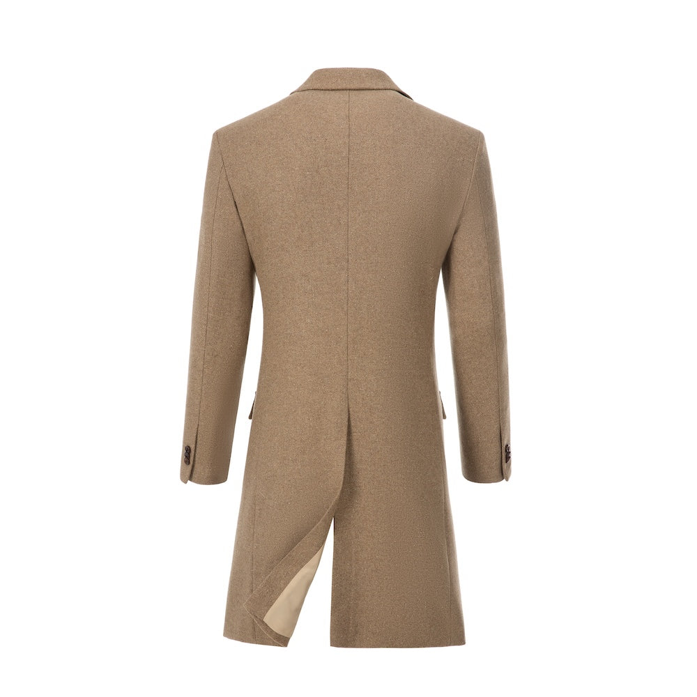 lyc1002 Men's Wool Coat Winter Double Breasted Long Coat