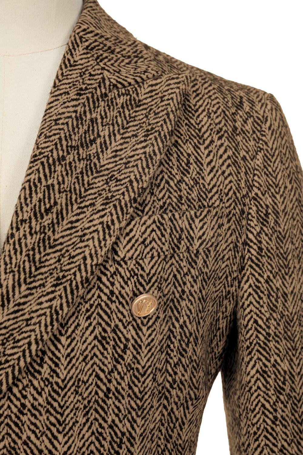 lyc1003 Gray Winter Tweed Double Breasted Men's Wool Coat