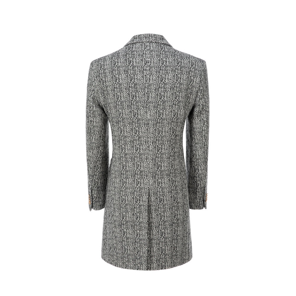 lyc1003 Gray Winter Tweed Double Breasted Men's Wool Coat