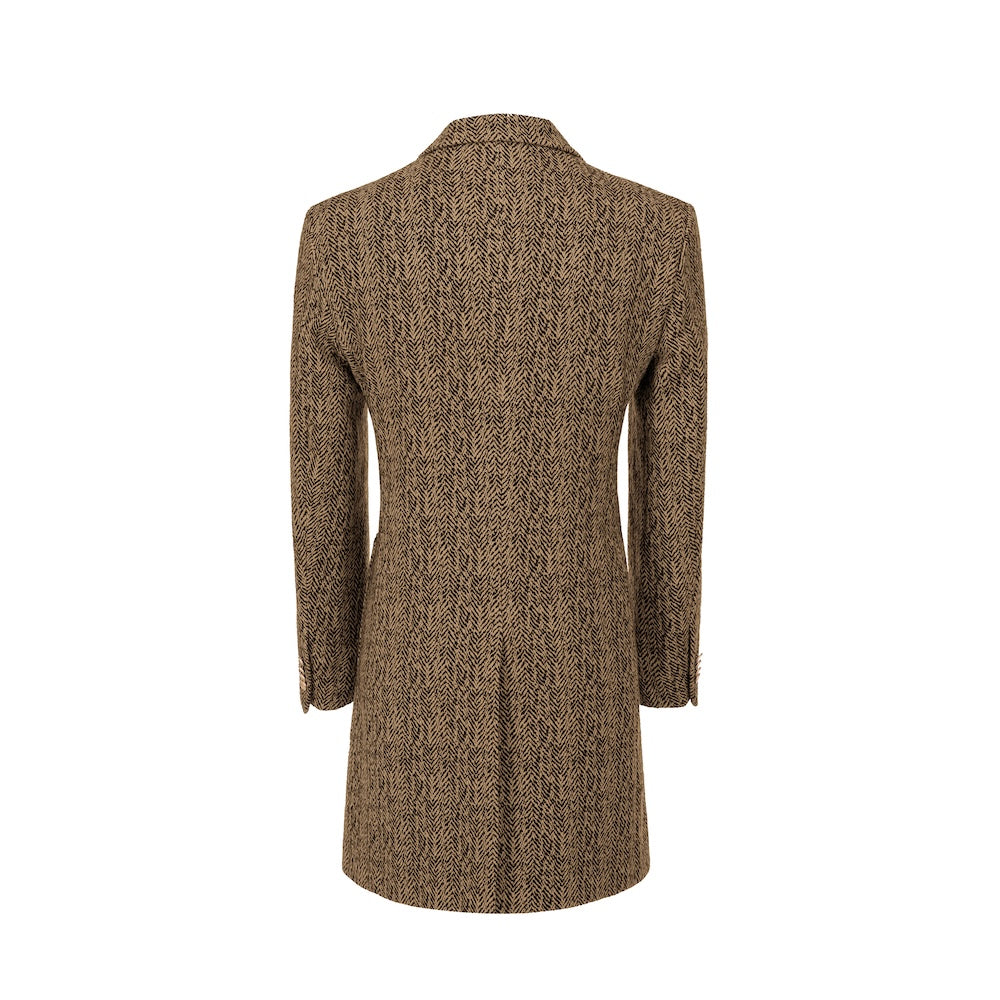 lyc1003 Gray Winter Tweed Double Breasted Men's Wool Coat