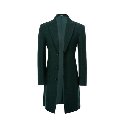 lyc1005 Men's Wool Coat Winter Trench Long Coat With Pockets