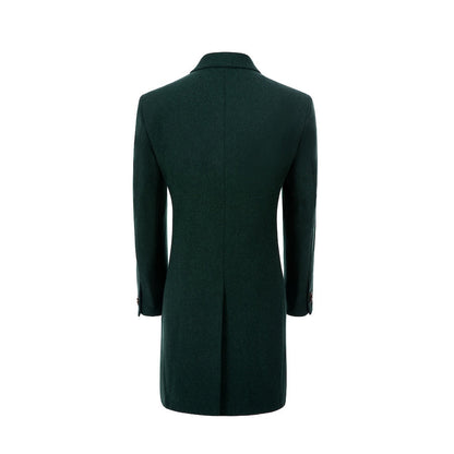 lyc1005 Men's Wool Coat Winter Trench Long Coat With Pockets