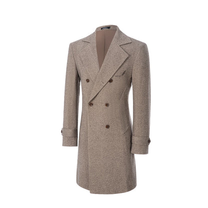 lyc1009 Men's Coat Winter Double Breasted Long Coat