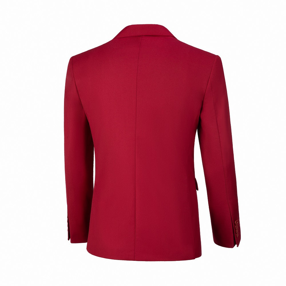 ly1492 Red Men's Two Button Blazer for Party, Wedding and Business