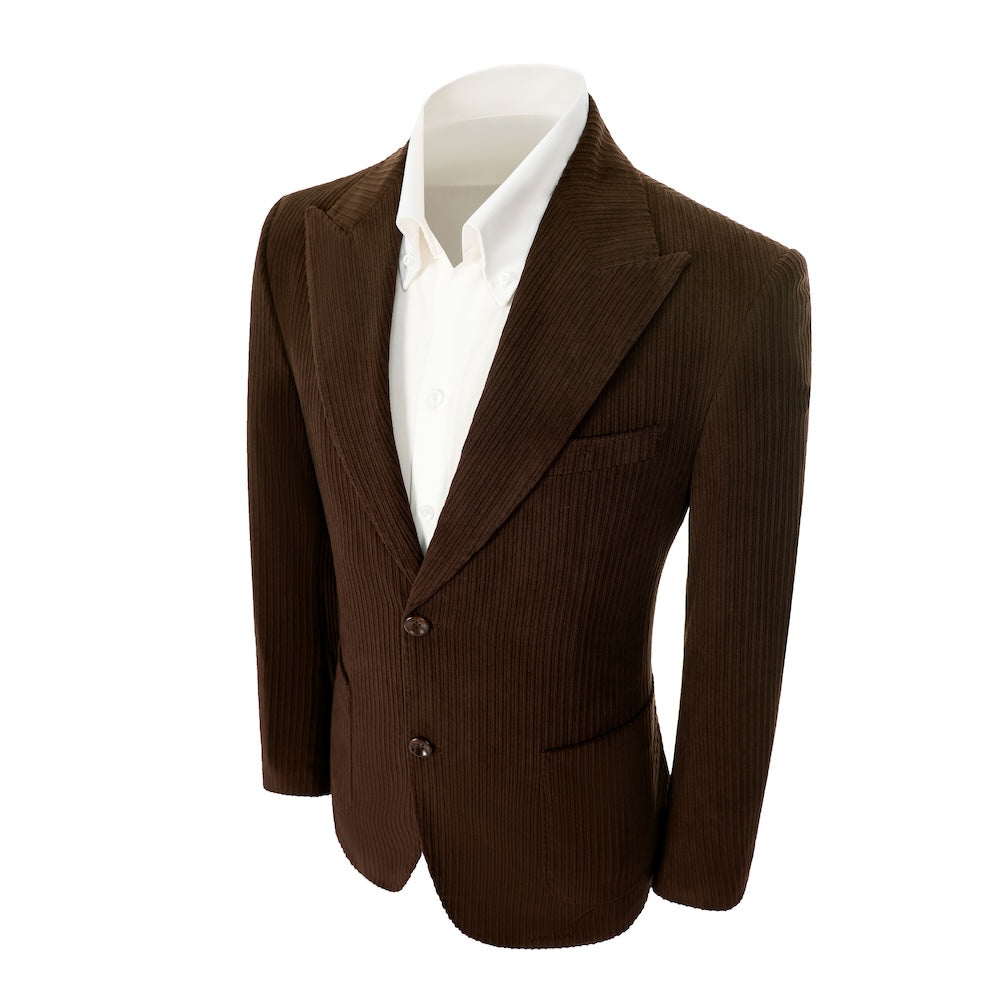 ly2786 Winter Corduroy Peak Lapel 2 Pieces Men's Suits Jacket+Pants