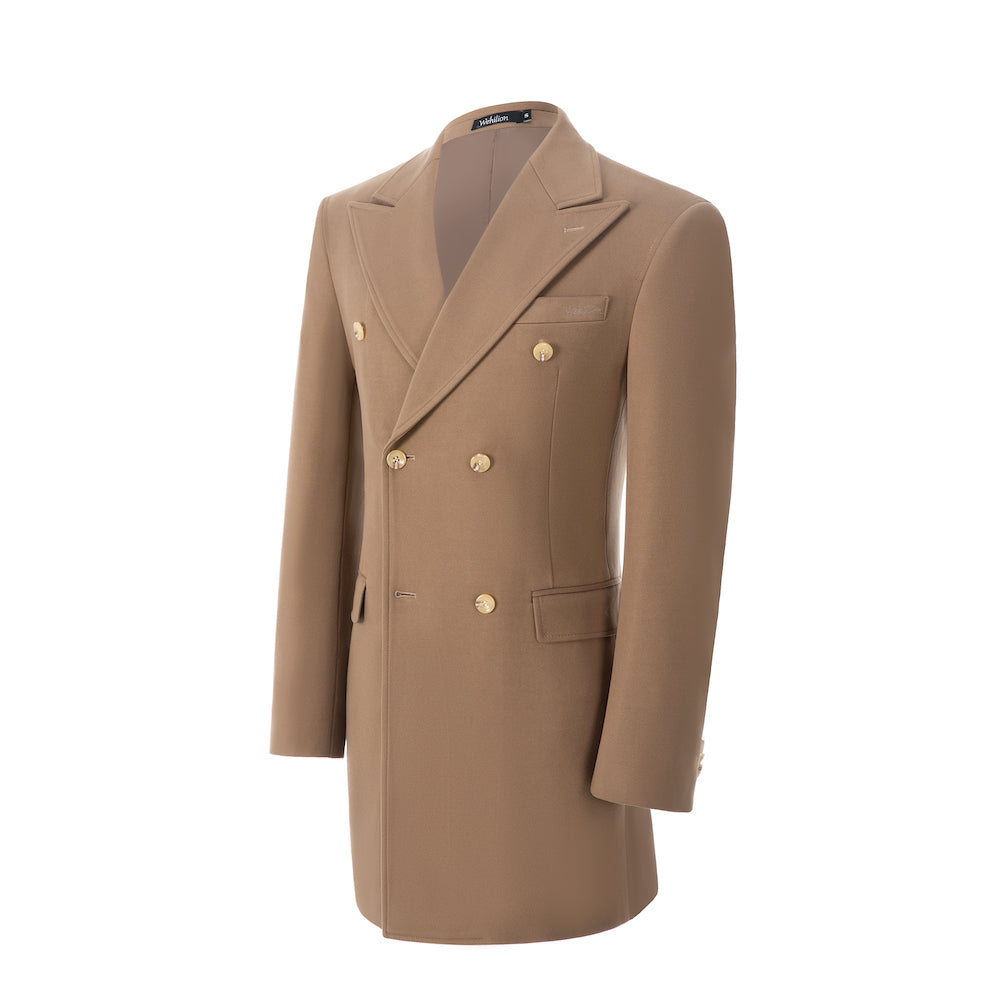 ly2764 Men's Wool Coat Winter Double Breasted Long Coat