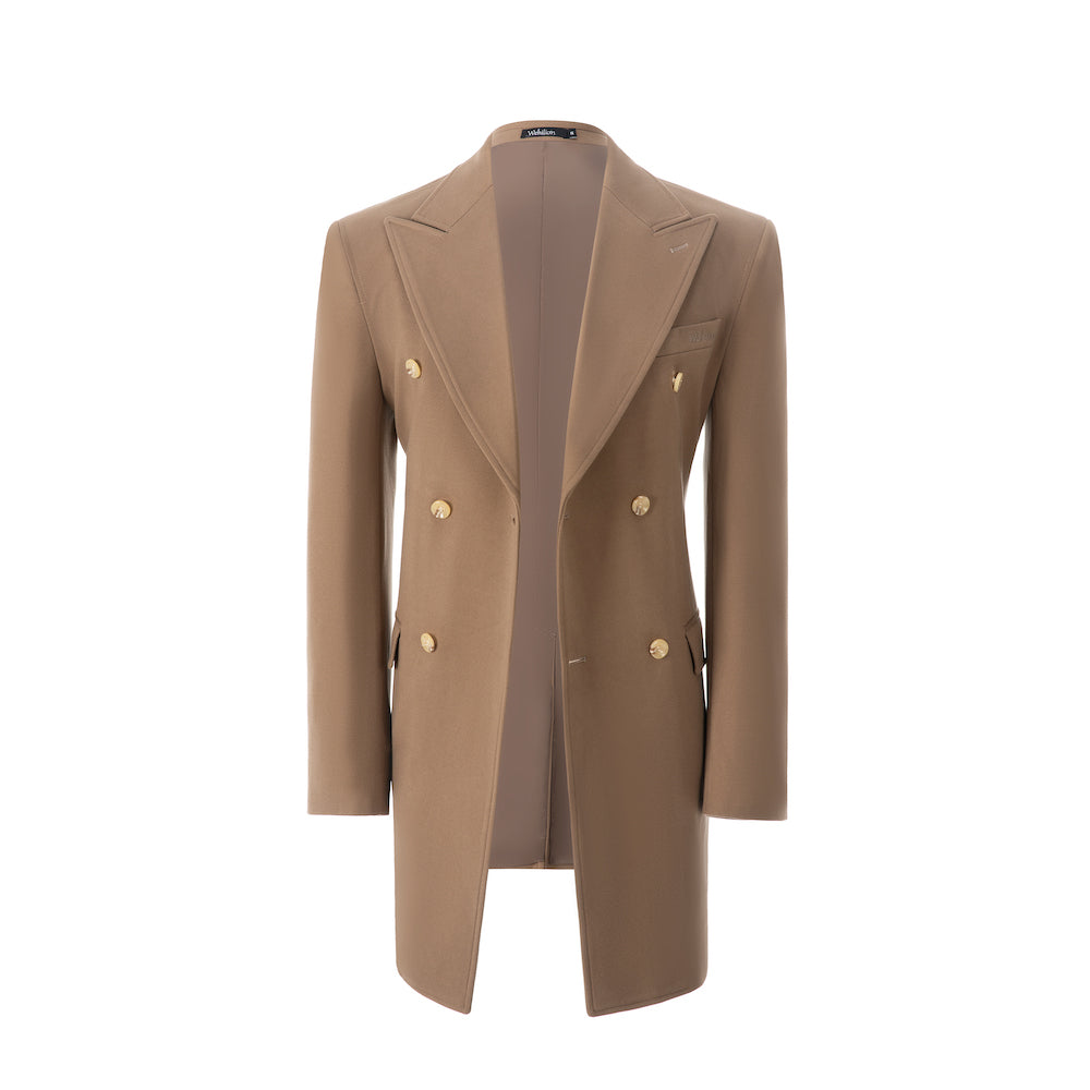 ly2764 Men's Wool Coat Winter Double Breasted Long Coat