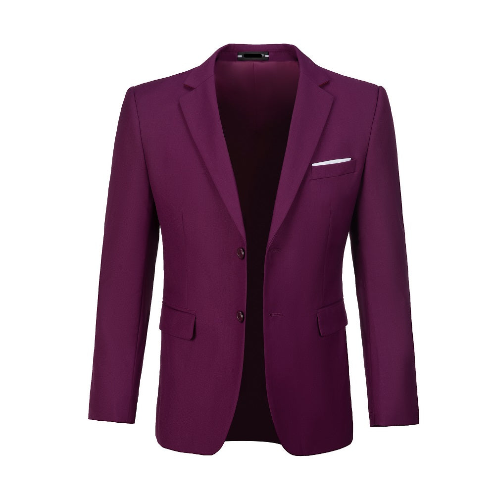 ly1481 Purple Men's Two Button Blazer for Party, Wedding and Business