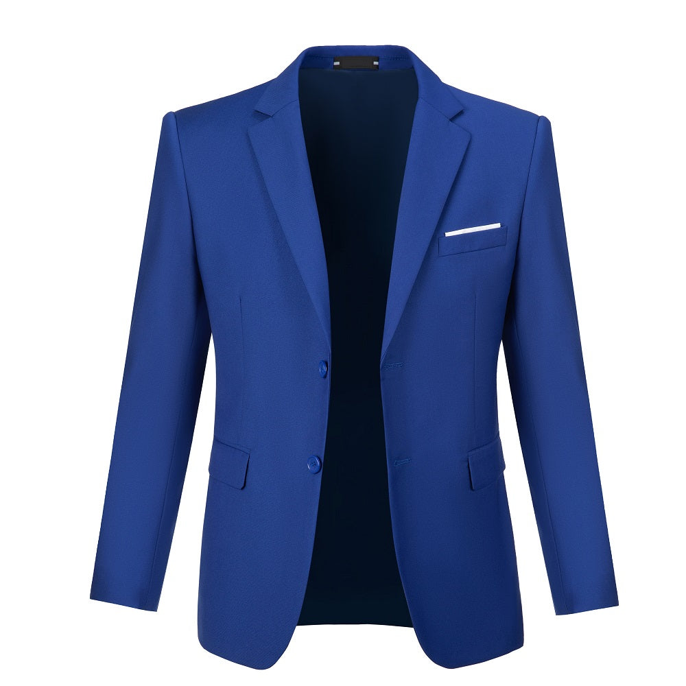 ly1377 Royal Blue Two Button Wedding 3 Pieces Slim Fit Men Suits