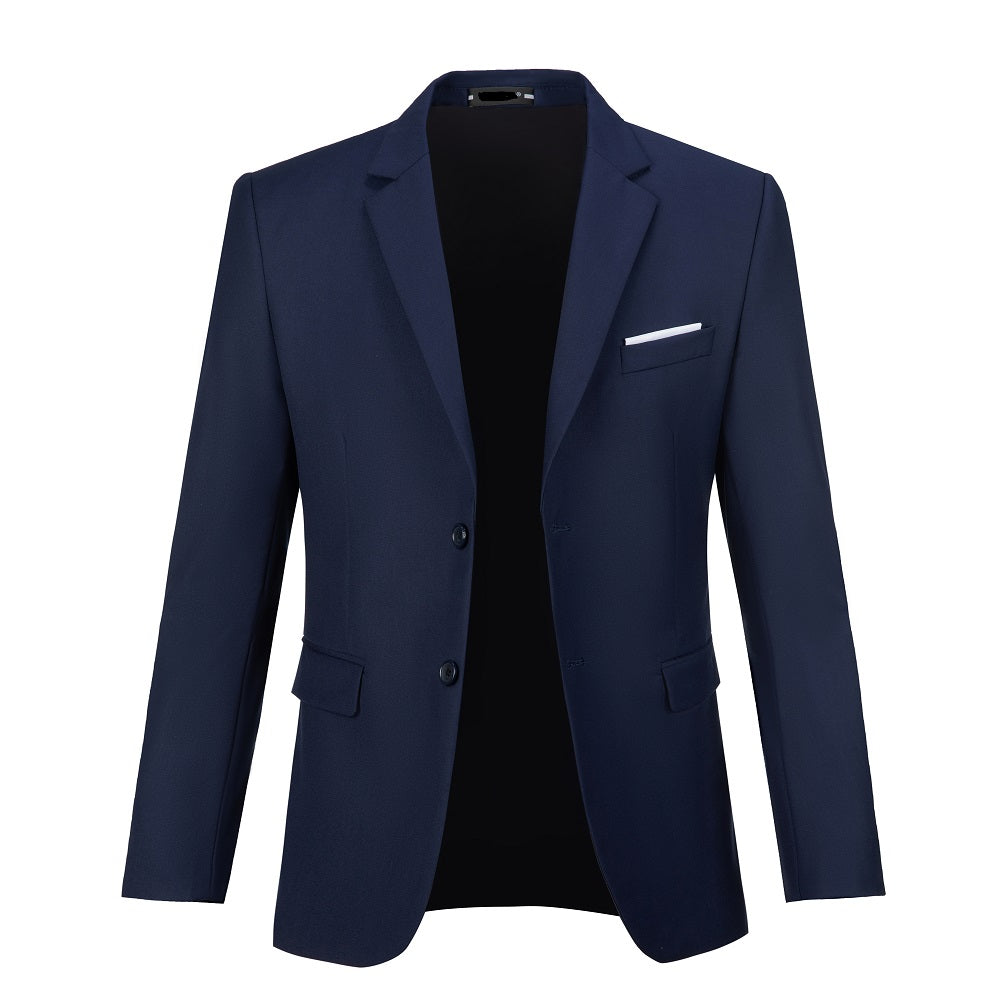 ly1495 Navy Men's Two Button Blazer for Party, Wedding and Business