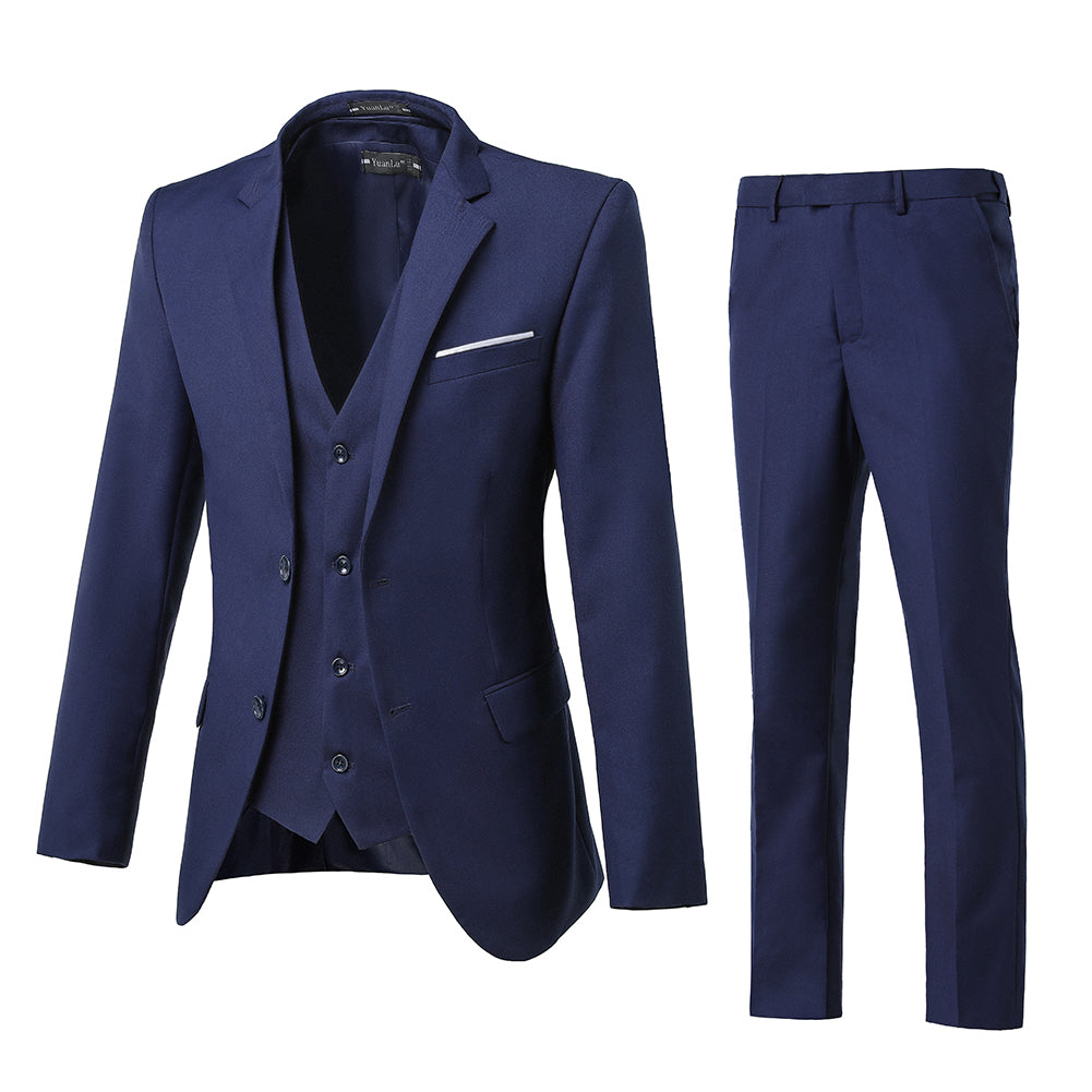 ly1703 Two Button Wedding 3 Pieces Slim Fit Men Suits (MORE COLORS+)