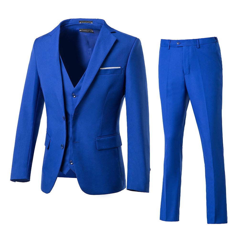 ly1703 Two Button Wedding 3 Pieces Slim Fit Men Suits (MORE COLORS+)