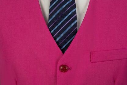 ly1478 Fuchsia Two Button Wedding 3 Pieces Slim Fit Men Suits