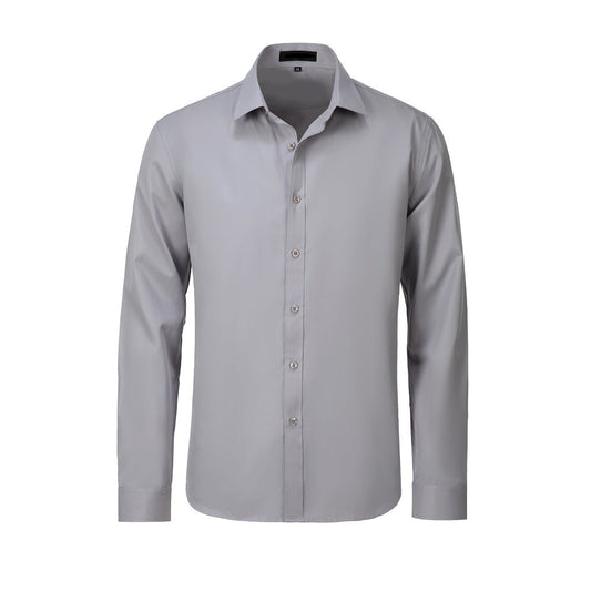 Grey Men's Urban Stylish Casual Business Slim Fit Long Sleeve Button Up Dress Shirt