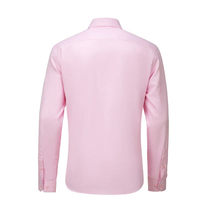 ly1338 Pink Men's Urban Stylish Casual Business Slim Fit Long Sleeve Button Up Dress Shirt