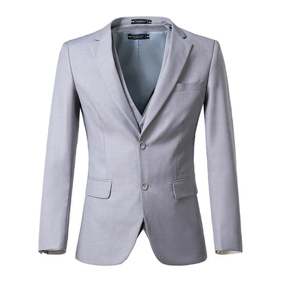 ly1325 Light Grey Two Button Wedding 3 Pieces Slim Fit Men Suits