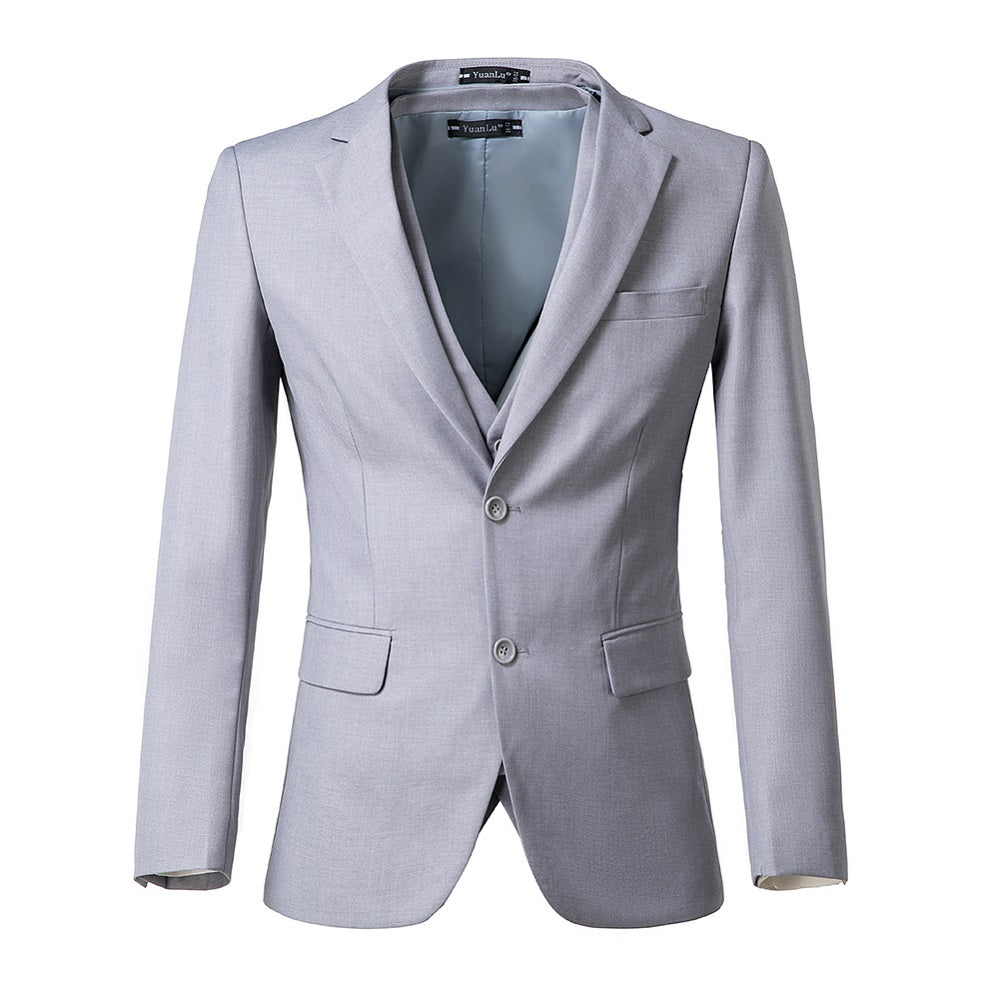 ly1493 Light Grey Men's Two Button Blazer for Party, Wedding and Business