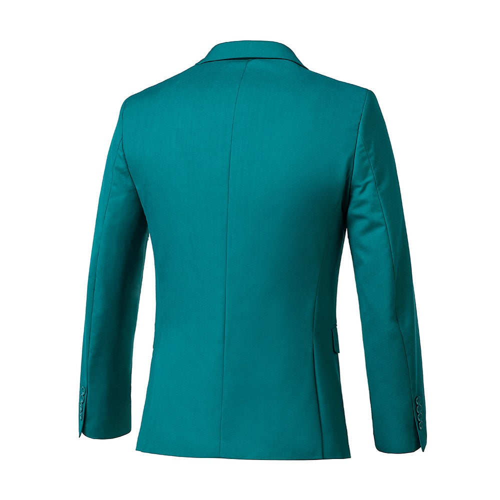 ly1693 Esmoquin verde con solapa con muesca para fiesta, banquete, trajes formales de 3 piezas para hombre