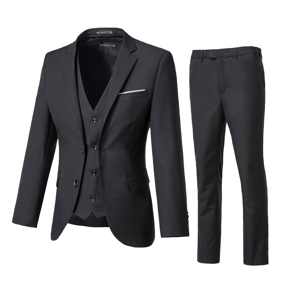 ly1703 Two Button Wedding 3 Pieces Slim Fit Men Suits (MORE COLORS+)