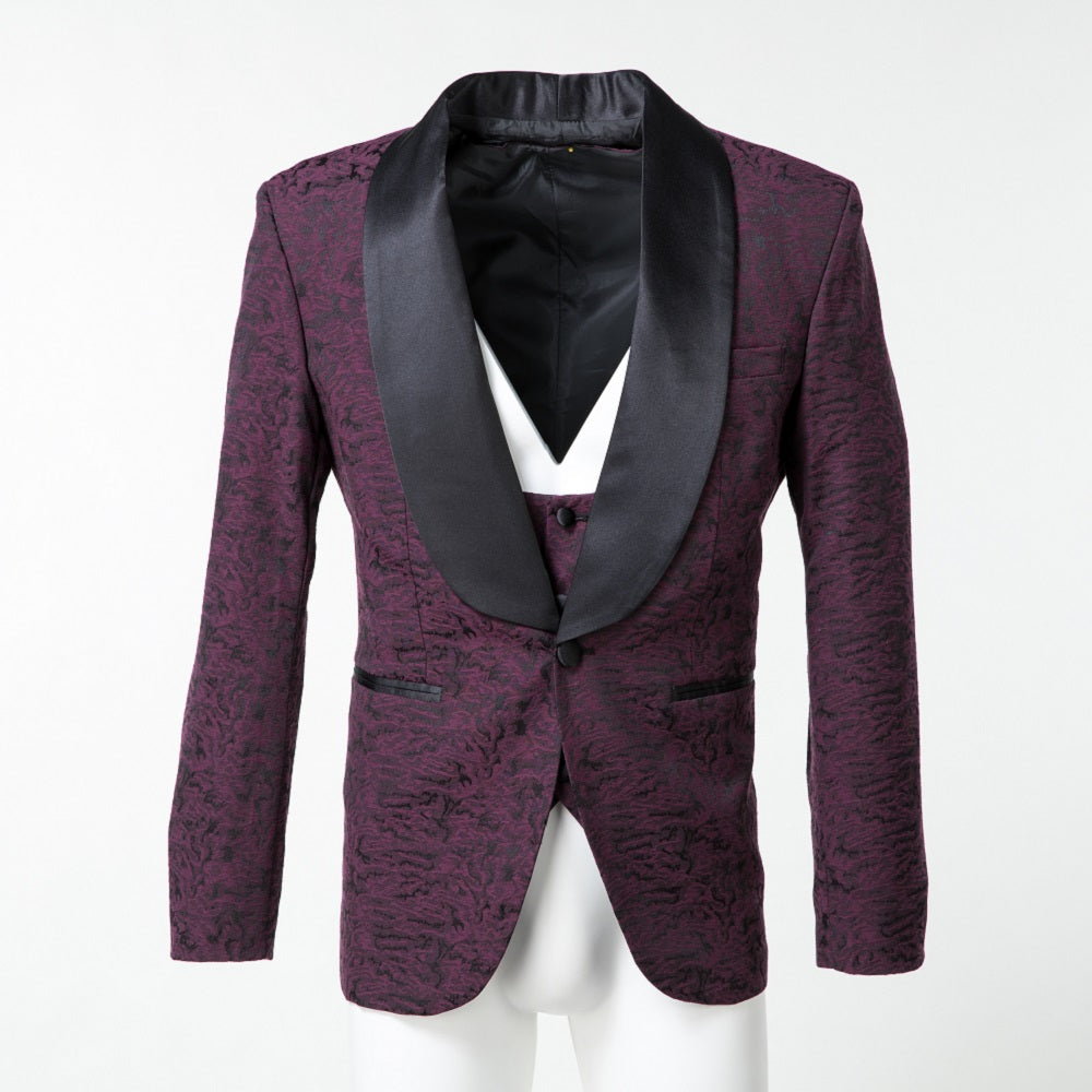 ly1505 New Arrival Purple Unique Patterned Party Banquet 3 Piece Men Suits