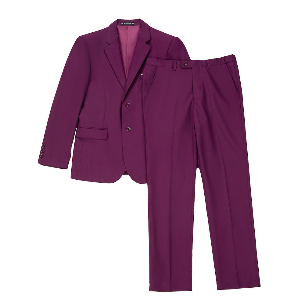 ly1358 Purple Two Button Wedding 2 Pieces Men's Suits Jacket+Pants