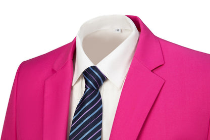 ly1478 Fuchsia Two Button Wedding 3 Pieces Slim Fit Men Suits