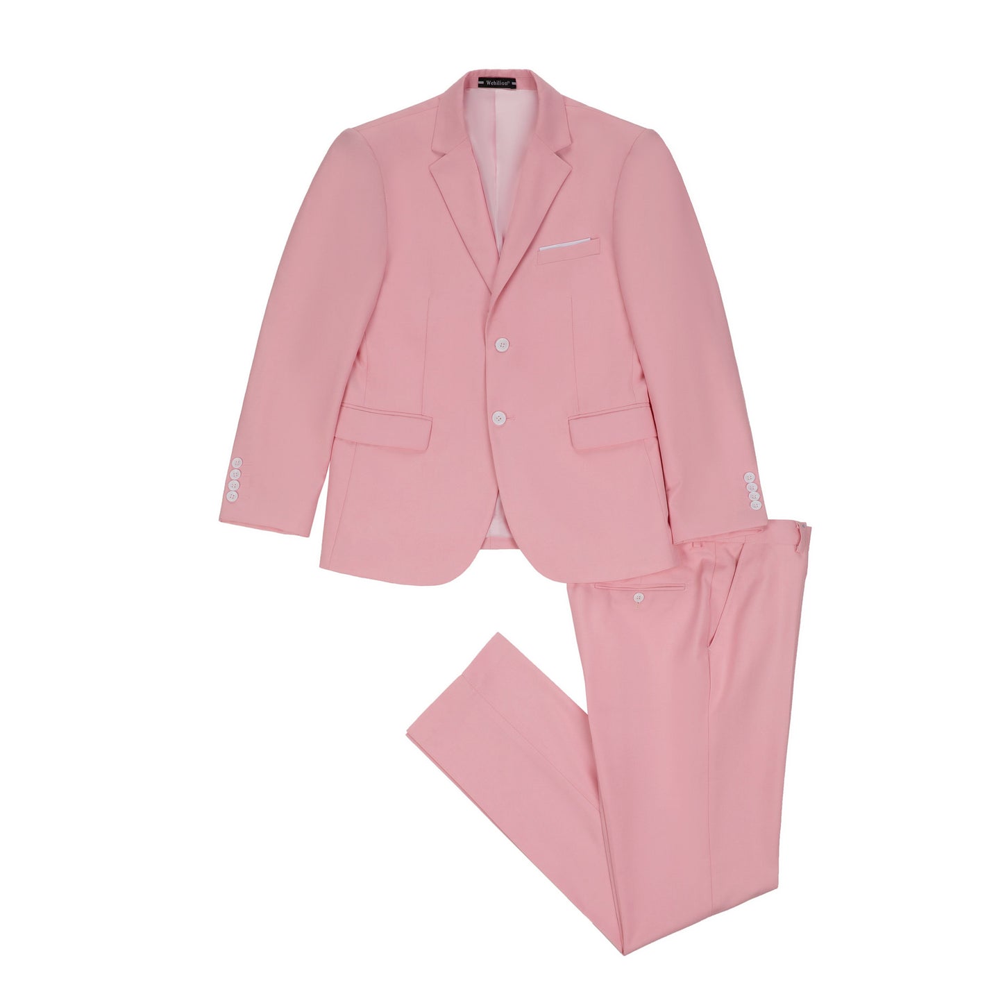 Ly1372 Traje de boda de 3 piezas de dos botones en color rosa para hombre