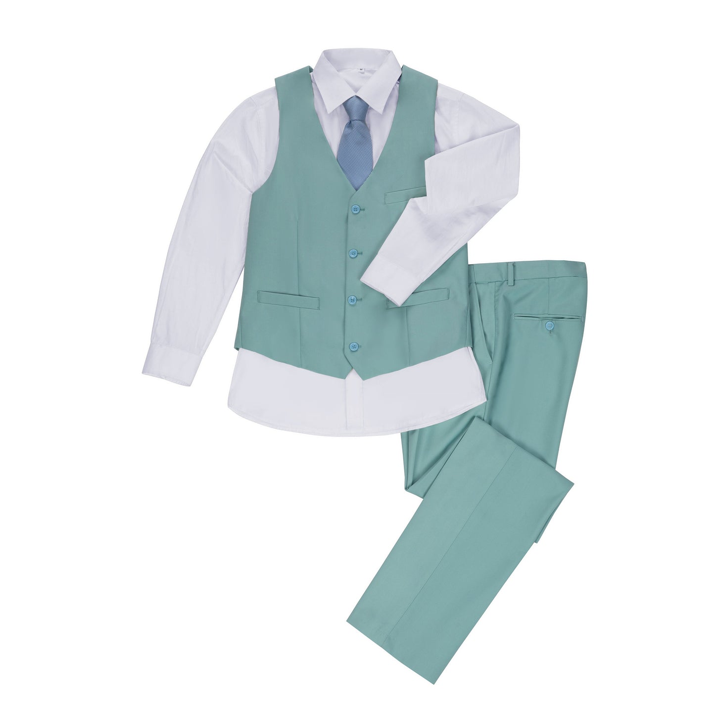 ly1369 Mint Green Two Button Wedding 3 Pieces Slim Fit Men Suits