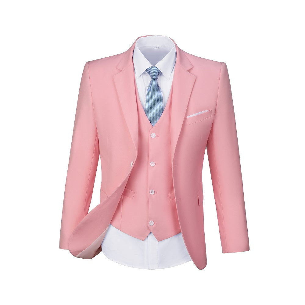 ly1482 Pink Two Button Wedding 3 Pieces Slim Fit Men Suits