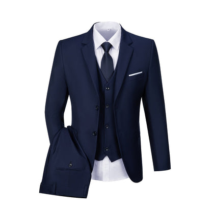 ly1698 Navy Two Button Wedding 3 Pieces Slim Fit Men Suits