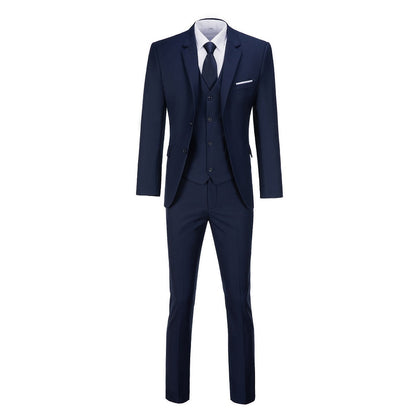 ly1698 Navy Two Button Wedding 3 Pieces Slim Fit Men Suits