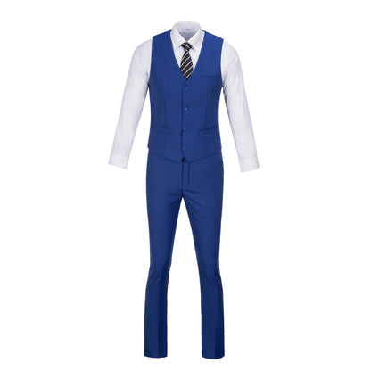 ly1377 Royal Blue Two Button Wedding 3 Pieces Slim Fit Men Suits