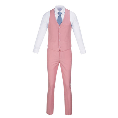 ly1482 Pink Two Button Wedding 3 Pieces Slim Fit Men Suits